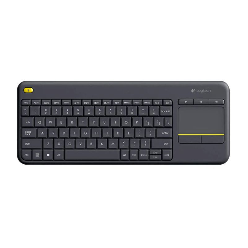 Teclado inalambrico para tv Logitech K400 Plus con touchpad receptor Unifying usa pilas negro Real Plaza