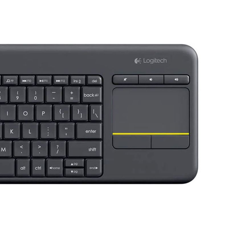 Teclado inalambrico para tv Logitech K400 Plus con touchpad receptor Unifying usa pilas negro Real Plaza