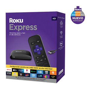 Convertidor a smart TV Roku Express HD + control remoto + cable hdmi alta velocidad