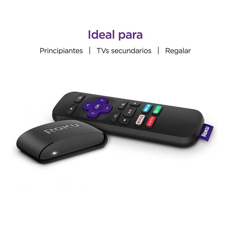 Convertidor a smart TV Roku Express HD + control remoto + cable