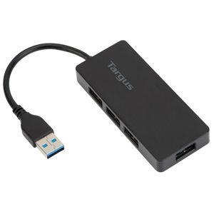 Hub Targus de conector USB a 4 puertos USB 3.0, negro