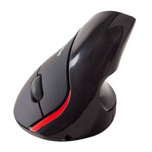 Mouse ergonómico inalámbrico vertical Radioshack, receptor usb, 1000 dpi, 5 botones, recargable, negro