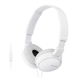 Audífonos on ear con micrófono Sony MDR-ZX110AP almohadillas acolchadas, conector 3.5 mm, control de llamadas, blanco
