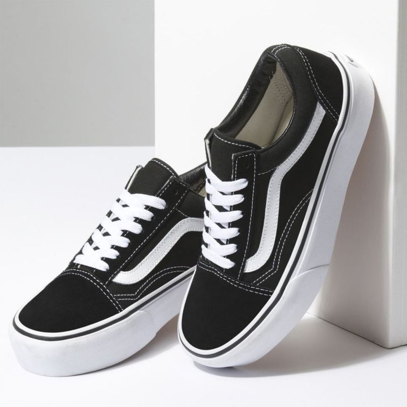 Zapatillas Vans Urbanas Unisex Old Skool Plat Negro Real Plaza