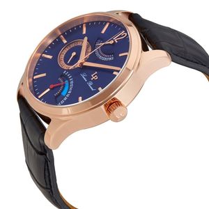 Reloj Lucien Piccard Talenti LP-40051-RG-03 Para Hombre Correa de Cuero Negro Oro Rosado Azul