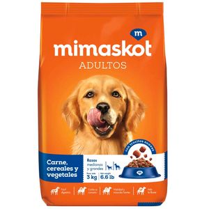 Comida para Perros Adulto Razas Medianas y Grandes Carne, Cereales y Vegetales