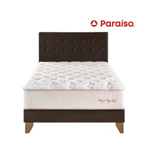Dormitorio Europeo PARAISO Royal Elizabeth Chocolate Queen +2 Almohadas Viscoelásticas + Protector