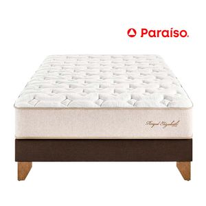 Cama Box Tarima Europea PARAISO Royal Elizabeth Chocolate Queen +2 Almohadas Viscoelásticas + Protector