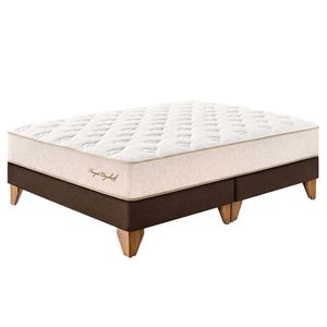 Cama Box Tarima Europea PARAISO Royal Elizabeth Chocolate Queen +2 Almohadas Viscoelásticas + Protector