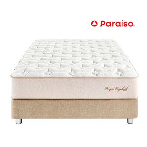 Cama Box Tarima PARAISO Royal Elizabeth Champagne King +2 Almohadas Viscoelásticas + Protector