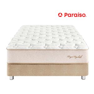 Cama Box Tarima PARAISO Royal Elizabeth Champagne Queen +2 Almohadas Viscoelásticas + Protector