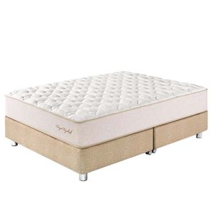 Cama Box Tarima PARAISO Royal Elizabeth Champagne Queen +2 Almohadas Viscoelásticas + Protector