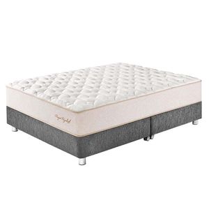 Cama Box Tarima PARAISO Royal Elizabeth Gris King +2 Almohadas Viscoelásticas + Protector