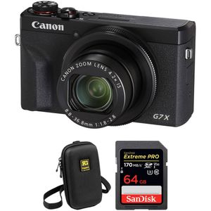 Cámara digital con kit de accesorios Canon PowerShot G7 X Mark III Negro