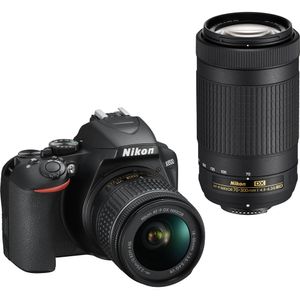 Cámara DSLR Nikon D3500 con lentes de 18-55 mm y 70-300 mm