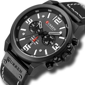 Reloj Hombre CURREN 8314 Correa Cuero Cronógrafos
