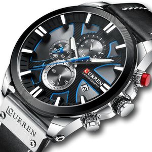 Reloj Lujo CURREN 8346 Correa Cuero Cronógrafos