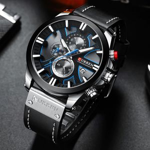 Reloj Lujo CURREN 8346 Correa Cuero Cronógrafos