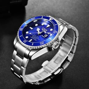 Reloj Hombre Lujo LIGE 10045 Azul Cuarzo Movimiento Japonés