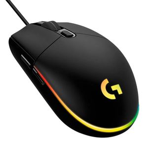 Mouse gamer alámbrico Logitech G203 Lightsync, usb, 8000 dpi, 6 botones, luces RGB, negro