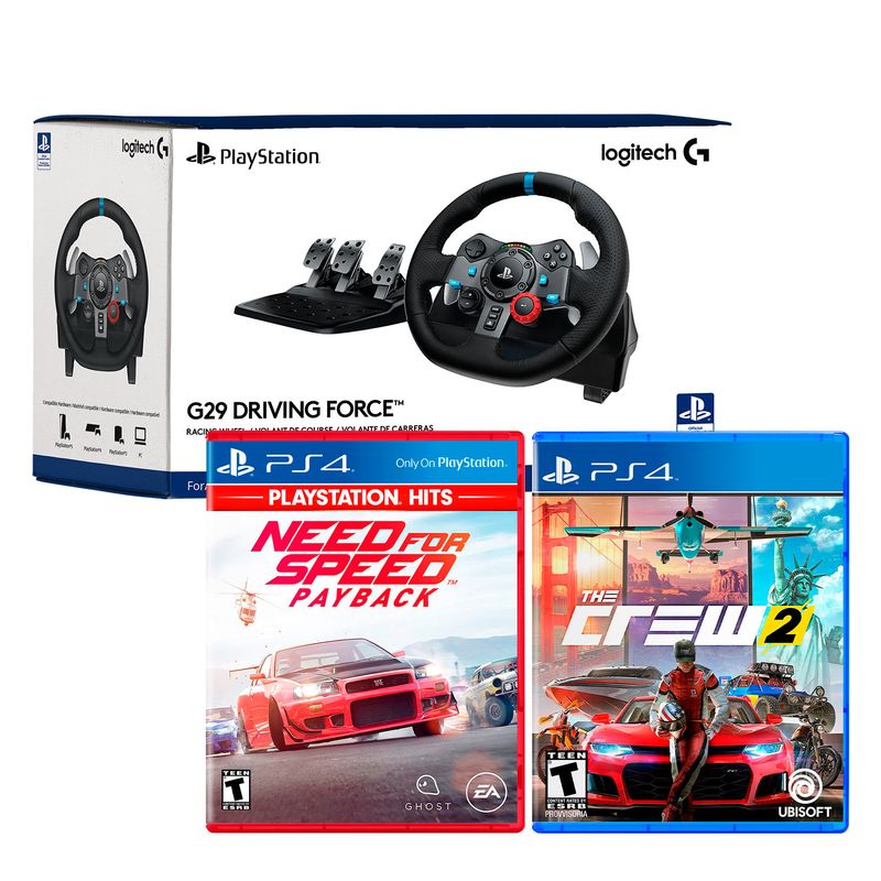 Timón Pedal Logitech G29 Driving Force + Palanca Cambios PS4 PS5