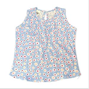 Blusa Niña Flores Celeste talla 4