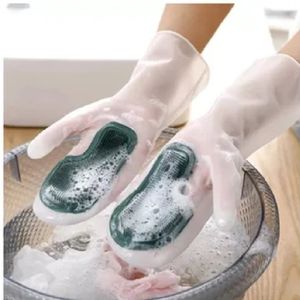Guantes Cepillo de Silicona para Lavar Platos MULTIUSO