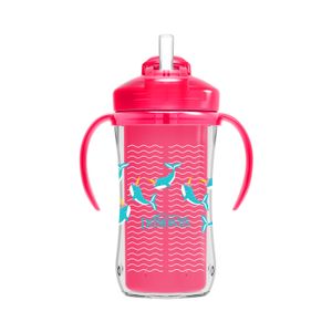 VASO CON CAÑITA 10OZ CON ASAS - Rosado