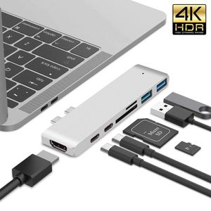 7 en 1 Tipo C a HDMI USB 3.0 + TF Micro SD Lector de Tarjetas HUB