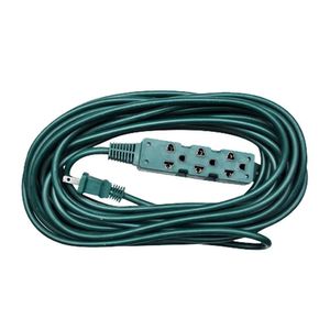 Extensión de cable 5m. 3 tomas, verde