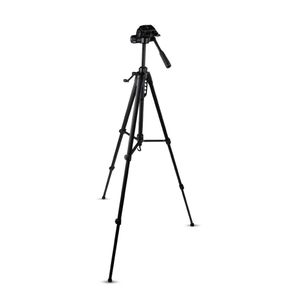 Trípode para cámara fotográfica, altura de 66 cm - 167 cm, compatible con Nikon, Canon, Sony, cabezal giratorio 360°, aluminio, carga máx. 3 kg