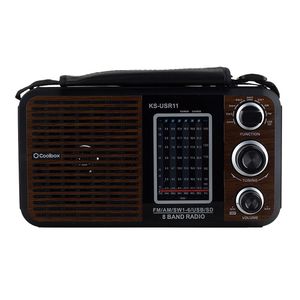 Radio portátil Coolbox Marsella AM/FM, recargable y a pilas, USB