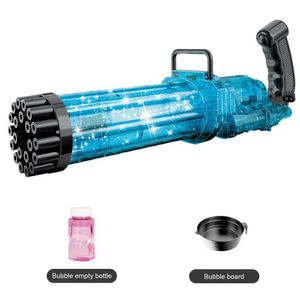 Pistola Lanza Burbuja con Luz mas Líquido Repuesto Color Azul