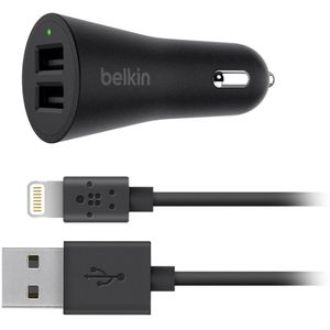 Cargador Belkin BOOSTUP 2-Port Auto Carro Cable Lightning - F8J221BT04