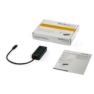 Hub Startech USB C de 4 Puertos USB-A 3.1/3.2 5Gbps Interruptor - HB30C4AIB