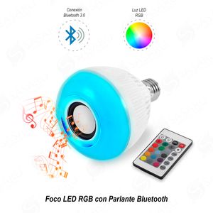 Foco LED RGB con Parlante Bluetooth