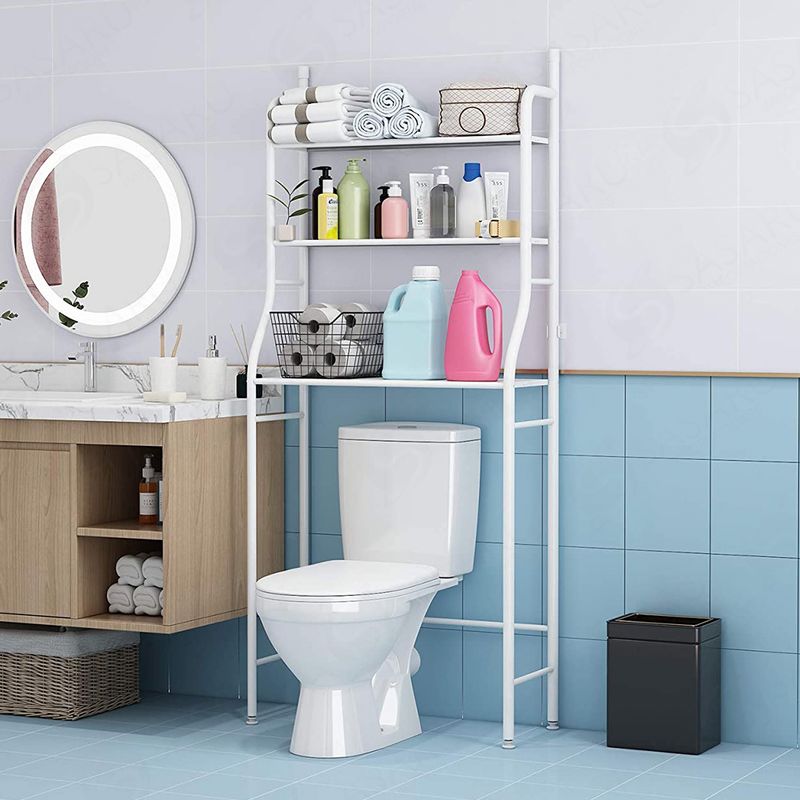 Organizador de baño blanco con puertas de 3 niveles