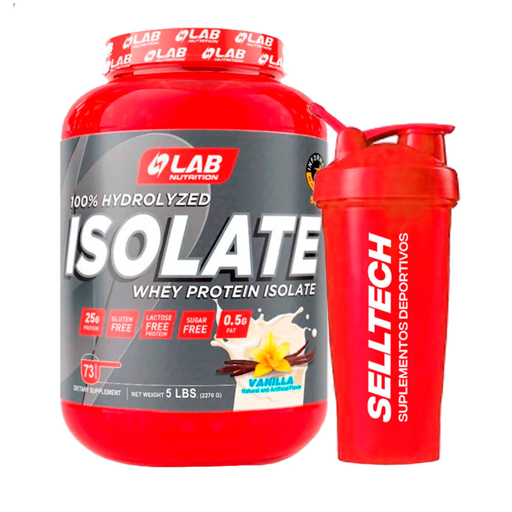 Proteína Lab Nutrition Isolate Hydrolizada 5 Lb Vainilla + Shaker