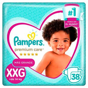 Pañales Pampers Premium Care Talla XXG 38 unidades