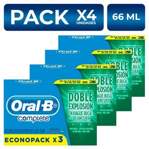 Pasta Dental Oral B Complete Menta 66ml x3 unidades Pack x4