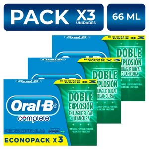 Pasta Dental Oral B Complete Menta 66ml x3 unidades Pack x3