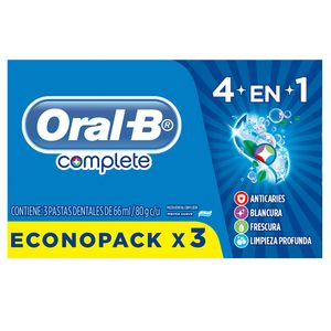 Pasta Dental Oral B Complete 4en1 66ml x3 unidades