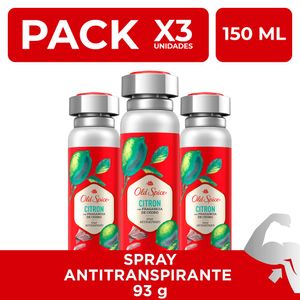 Citron Cedro Old Spice Spray Antitranspirante 150ml PackX3