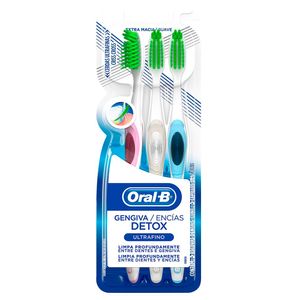 Cepillo Dental Oral B Ultrafino Encías Detox 3 unidades