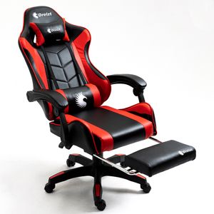 Silla Gamer Ergonómica Dreizt Shine Series Rojo Con Posapies Reclinable