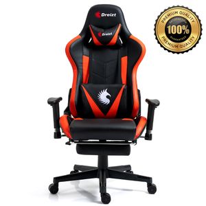 Silla Gamer Dreizt Apolo Series Rojo Pro 180° Reclinable Alta Calidad Con Posapies