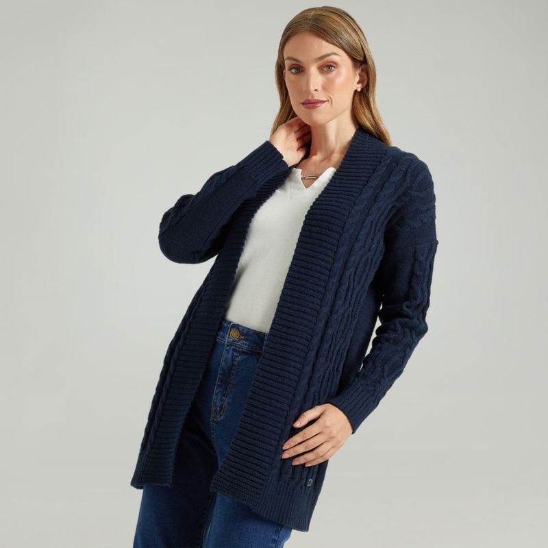 Civil tornillo gradualmente Chompa Winter Mujer Cardigan Winter Azul Marino Talla M | 830230