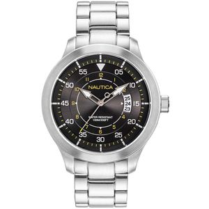 Reloj Nautica Point Loma NAPPLP907 Para Hombre Fecha Acero Inoxidable Plateado Negro