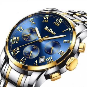 Reloj Biden de Lujo 006004 Azul Dorado para Hombre de Acero Inoxidable