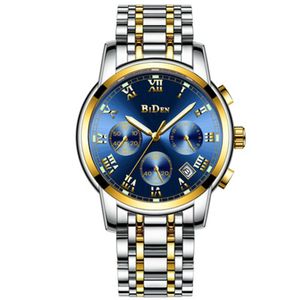 Reloj Biden de Lujo 006004 Azul Dorado para Hombre de Acero Inoxidable